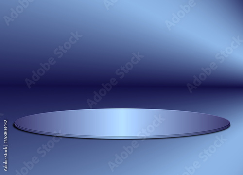 Empty room, Platform for design, Blank product stand, background blurred 3D rendering