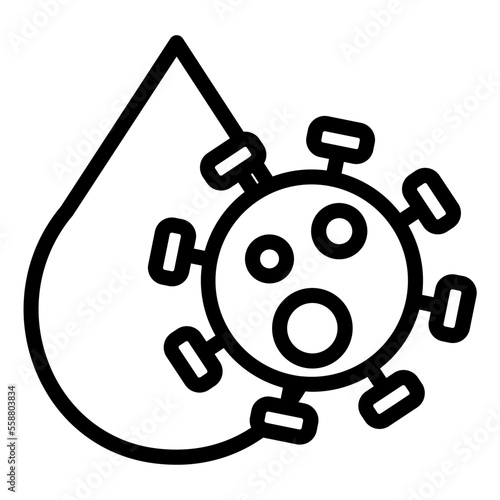 blood and coronavirus icon