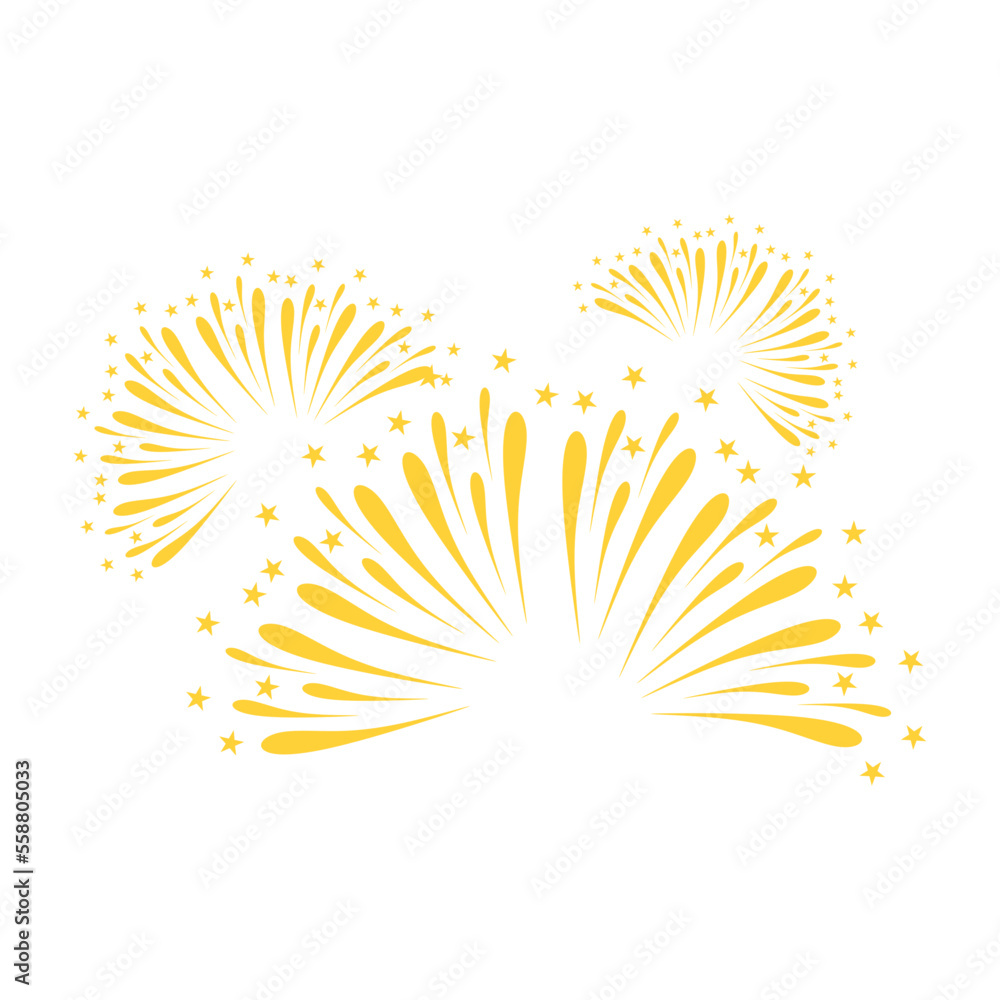 Fototapeta premium Yellow Flat Firework Icon 9