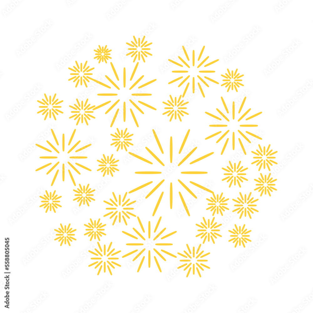 Yellow Flat Firework Icon 5 Yellow Flat Firework Icon 5