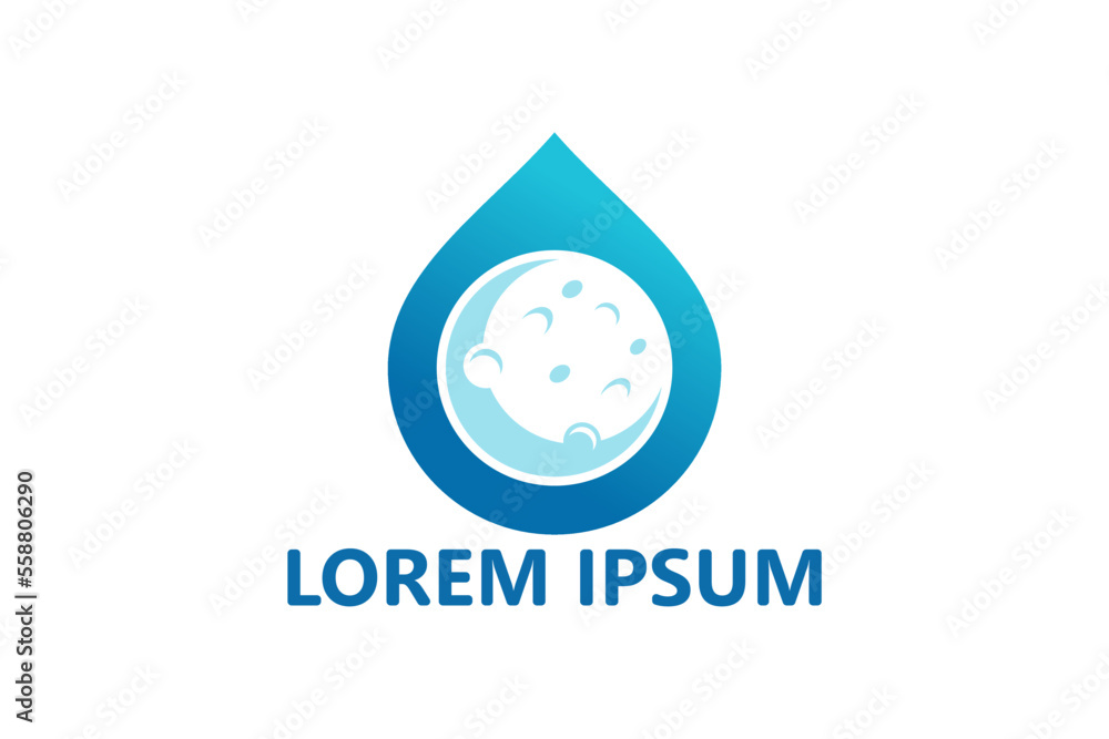 Planet water logo template design vector