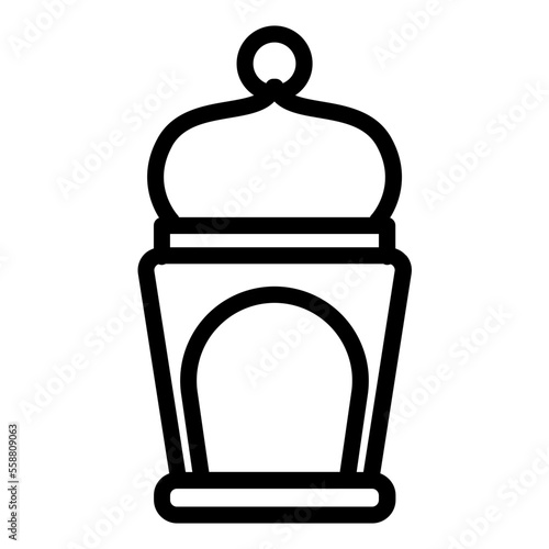 Islamic lantern outline icon
