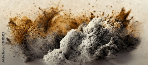 gray brown powder brush explosion background © Nindya