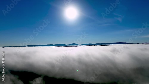 AERIAL OVER CLOUDS AND CLOUD CEILING NEAR WILKESBORO NC, NORTH CAROLINA photo