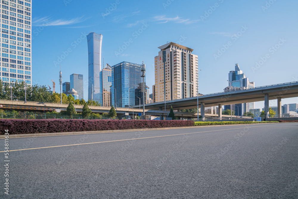 Skyline and Expressway of Urban Buildings in Beijing, China