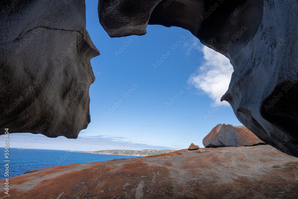 Flinders chase remarkable rocks on Kangaroo island in South Australia on a summers sunny day