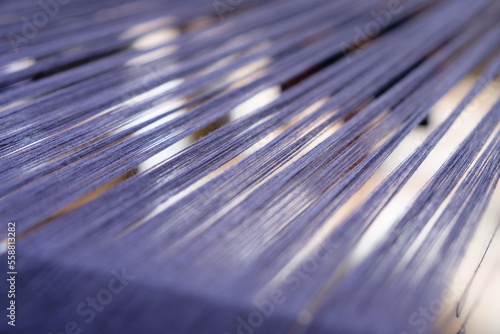 indigo dyed yarn, blue color,natural cotton yarn. Natural fibers thread from natural cotton dyed with natural color , Thailand.