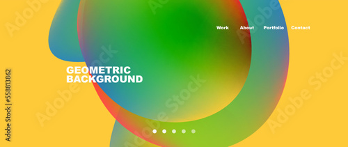 Liquid shapes with flowing gradient colors. Round elements and circles. Vector illustration for wallpaper, banner, background, leaflet, catalog, cover, flyer