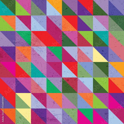 Mid Century Patern with random colored triangles Generative Art background illustration