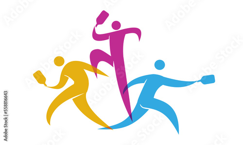 Great editable vector file of pickleball player in simple logo or icon form best for your digital design and print mockup