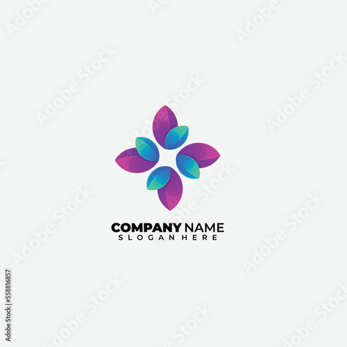 flower logo gradient colorful design icon