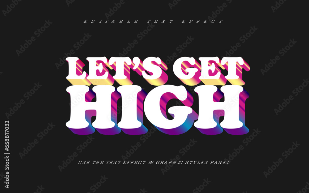 Fototapeta premium Quote editable text effect template, lets get high quote