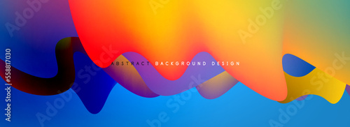 Waves with liquid colors dynamic abstract background for covers, templates, flyers, placards, brochures, banners © antishock