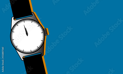 watch isolated on blue background.