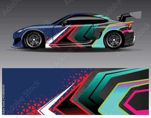 Graphic abstract stripe racing background kit designs for wrap vehicle  race car  rally  adventure and livery © Gib