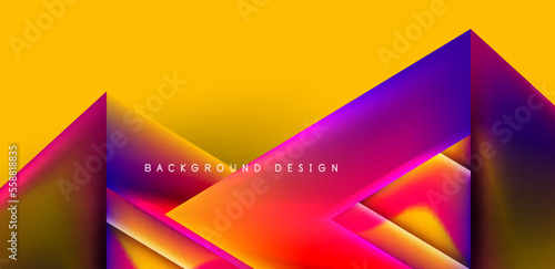 Abstract bakground with overlapping triangles and fluid gradients for covers, templates, flyers, placards, brochures, banners