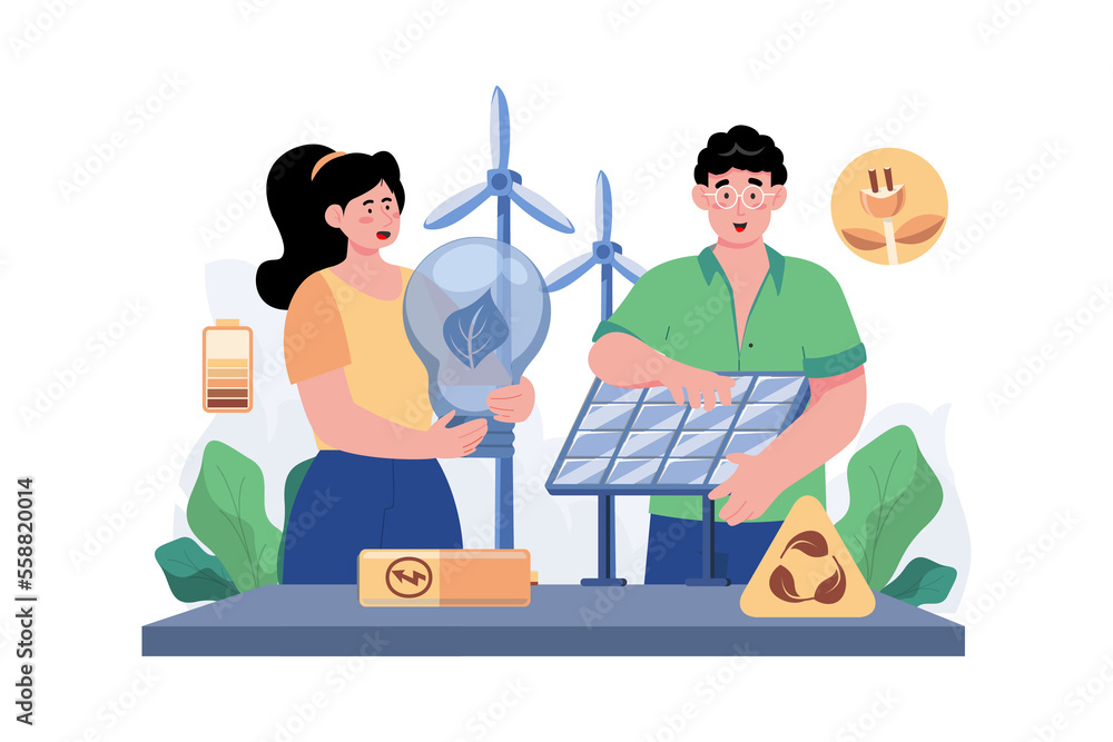 Fototapeta premium Protect The Environment By Using Green Energy