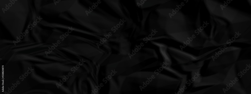 Dark Black facbric paper backdrop crumpled texture. dark black textured crumpled black paper background. panorama black paper texture background, crumpled pattern. Dark Black facbric paper backdrop crumpled texture. dark black textured crumpled black paper background. panorama black paper texture background, crumpled pattern.