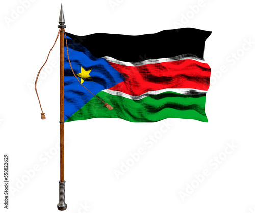 National flag of South Sudan. Background with flag of South Sudan.