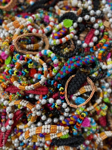 close up of a handmade necklaces
