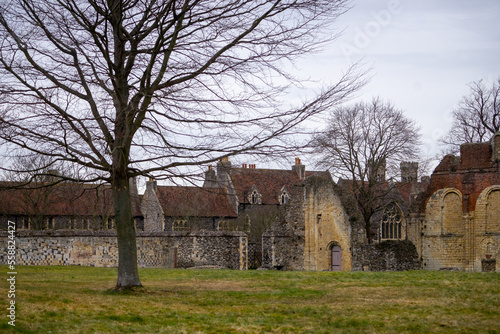 St Augustine's Abbey , Benedictine monastery in Canterbury during winter at Canterbury , United Kingdom : 4 March 2018