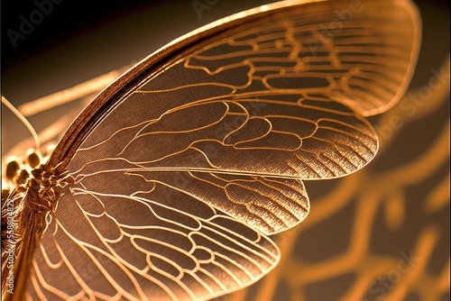  a close up of a butterfly's wing with a black background behind it and a yellow background behind it with a black background and white background with a gold border and white border with. photo