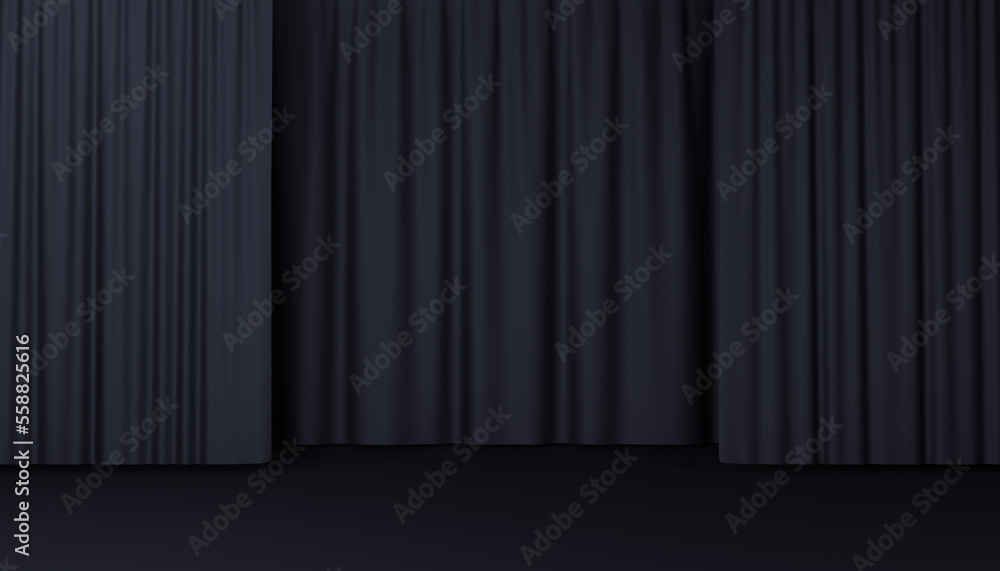 black curtain background fabric cloth 3d black curtain background fabric cloth 3d