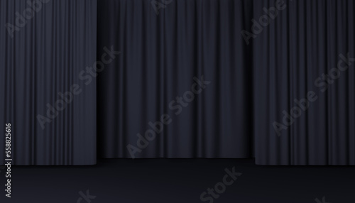 black curtain background fabric cloth 3d