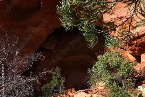 Soldier`s Pass Arch in the Red Rocks of Sedona, Arizona. photo