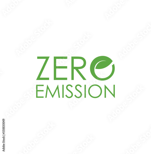 zero emission sign on white background	