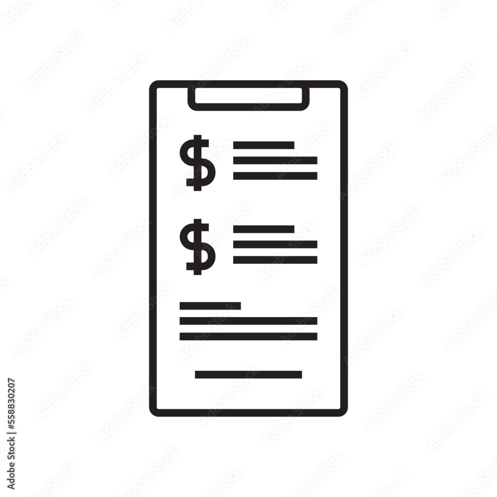 Billing Notification Fintech startup icon with black outline style Billing Notification Fintech startup icon with black outline style