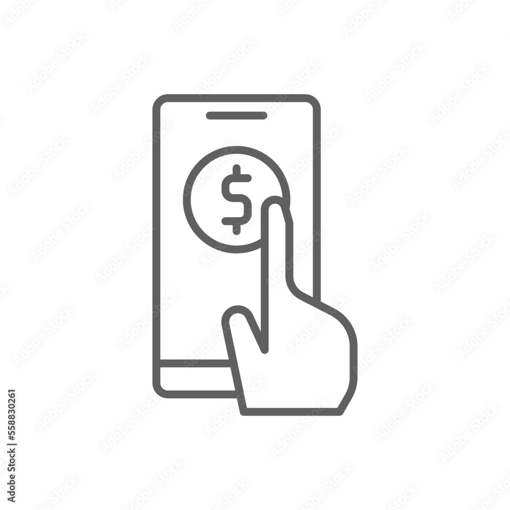 DIGITAL PAYMENT Fintech startup icon with black outline style DIGITAL PAYMENT Fintech startup icon with black outline style