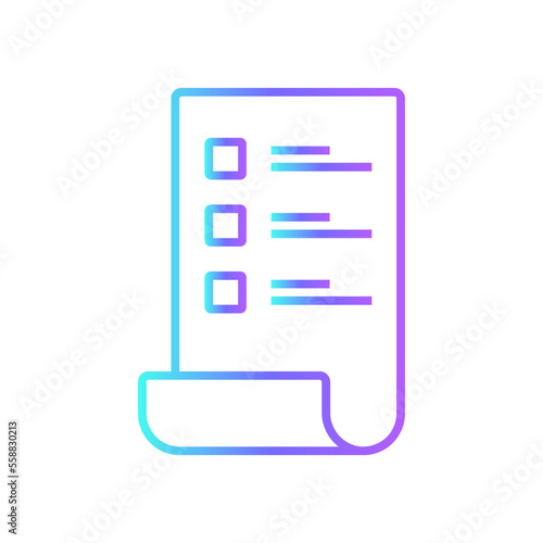 Audit Fintech startup icon with blue gradient outline style