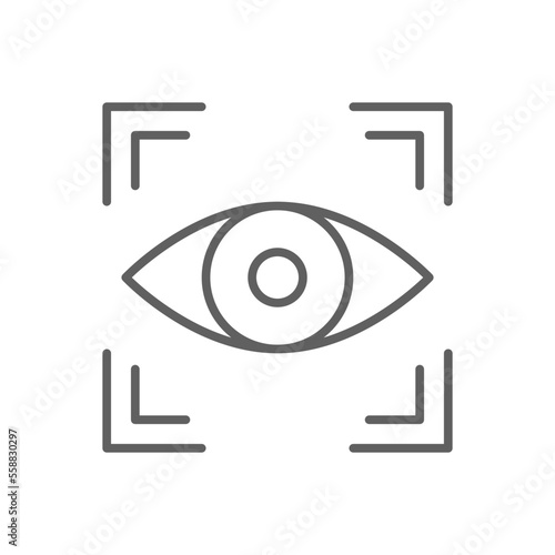 RETINA SCAN Fintech startup icon with black outline style