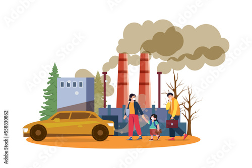 Air Pollution Illustration concept on white background