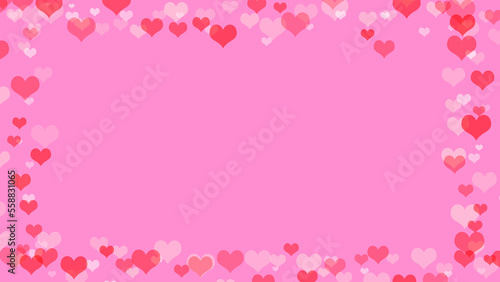 love heart frame with pink background
