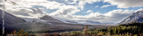 panoramica volcan llaima sierra nevada invierno  photo