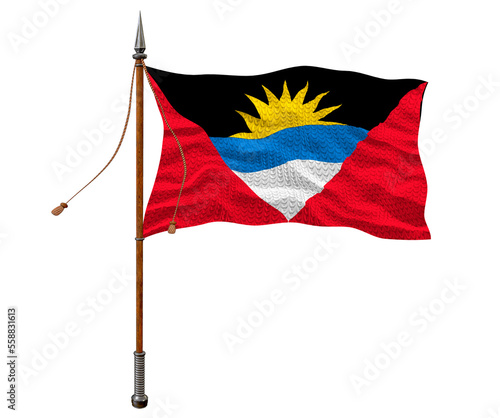 National flag of Antigua and Barbuda. Background with flag of Antigua and Barbuda.