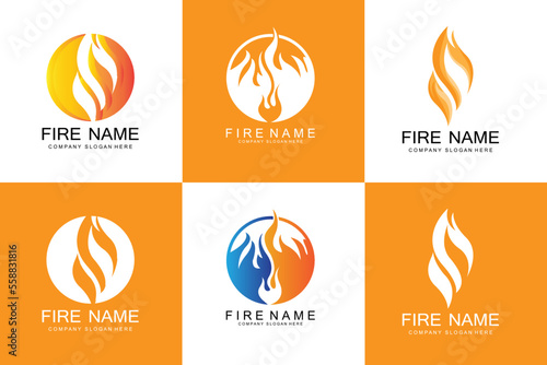 Burning Flame Logo Design, Product Brand Icon Illustration
