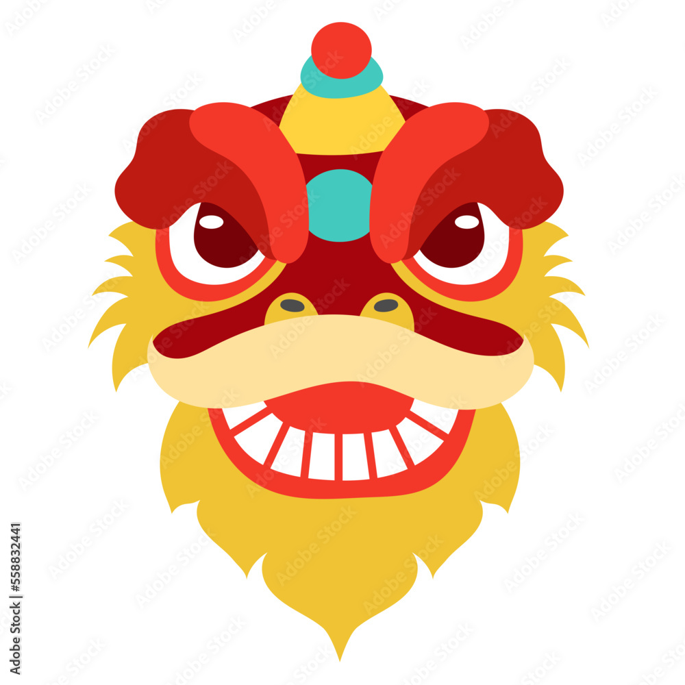 Fototapeta premium Lion Dance flat icon