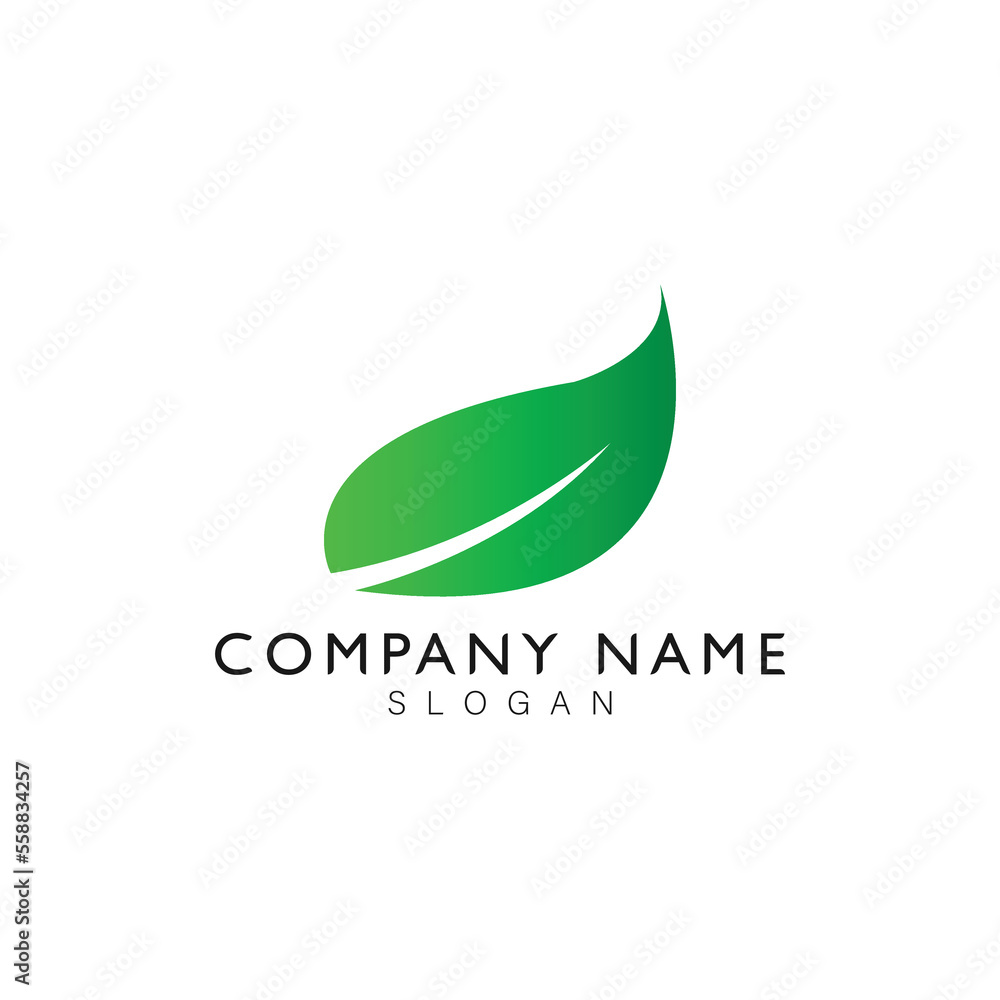 logo icon one green leaf