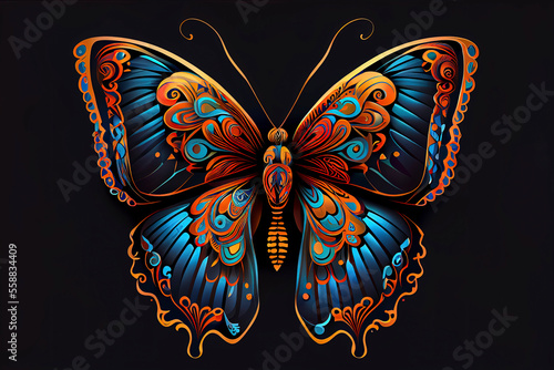 butterfly ethnic ornamental ornaments painting