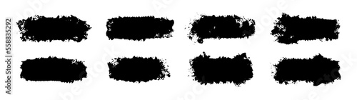 Paint ink brush collection bundle elements. Marker stroke lines vector illustration.