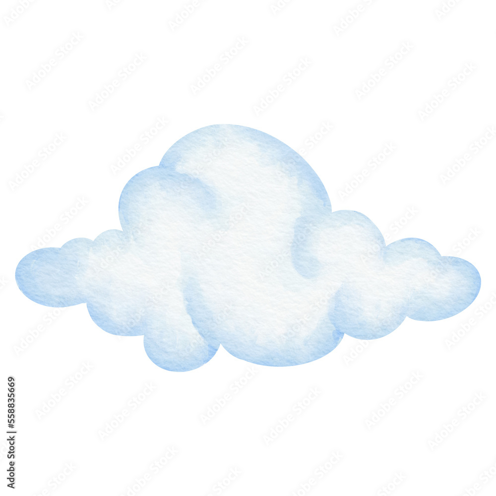 Watercolor Blue cloud.	

