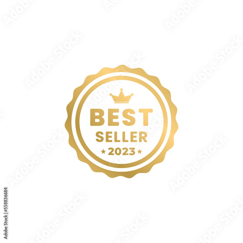 Best Seller 2023 or Gold Best Seller 2023 Label Vector. Preferred designs for best selling labels on products. As a logo for good selling with gold color design. Best Seller 2023 Vector.