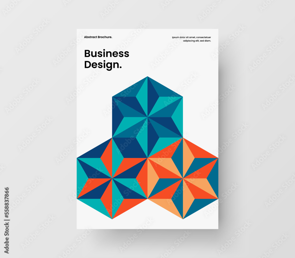 Fototapeta premium Creative booklet A4 vector design template. Minimalistic geometric pattern catalog cover illustration.