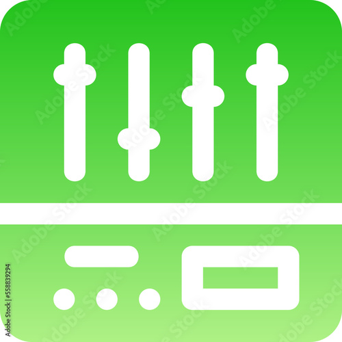 audio flat gradient icon