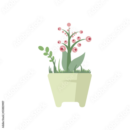 flowers in pots vector illustration