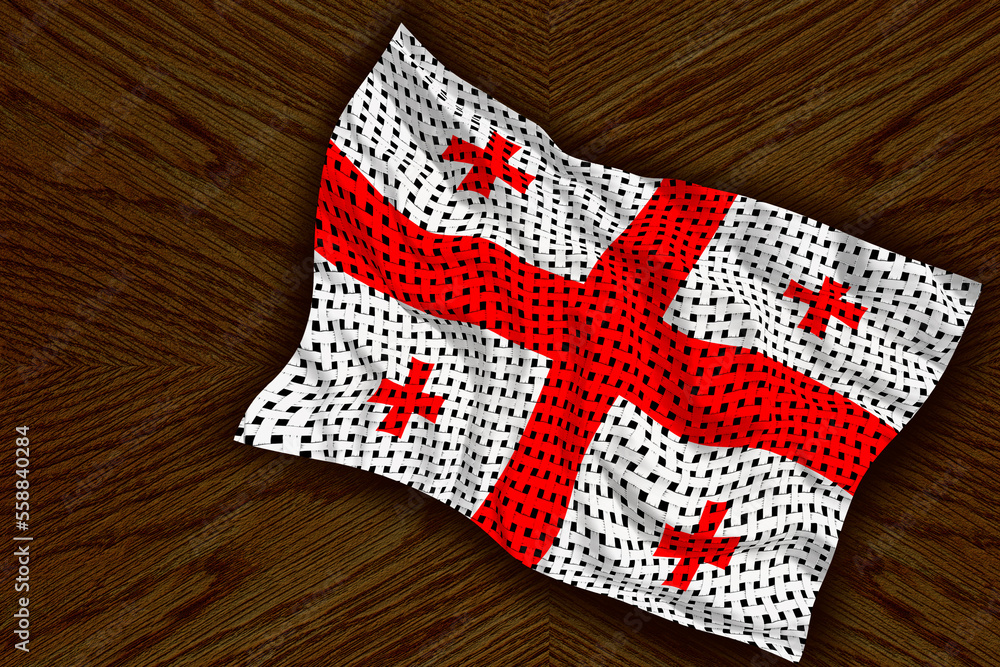 Obraz premium National flag of Georgia. Background with flag of Georgia