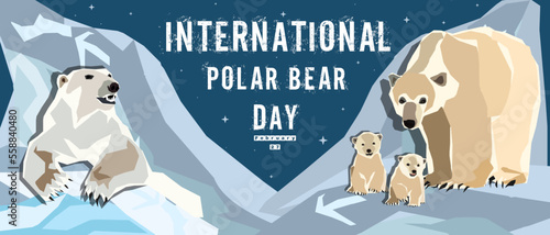 International Polar Bear Day vector. Polar Bear Day Poster or banner February 27. Important day